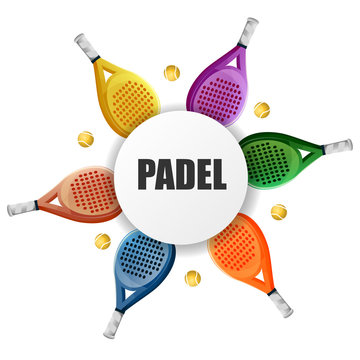 Template paddle padel colorful banner