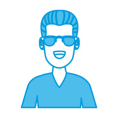 Man with sunglasses icon vector illustration graphic design