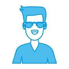 Man with sunglasses icon vector illustration graphic design