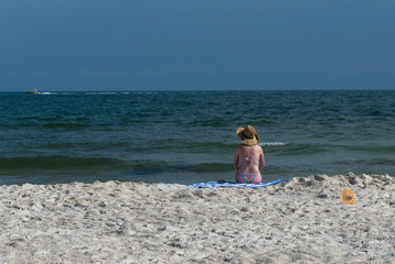 Lone Woman on Beach
