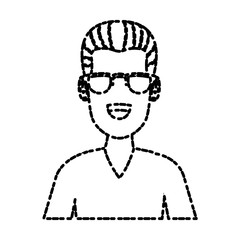 Man face with glasses cartoon icon vector illustration graphic design