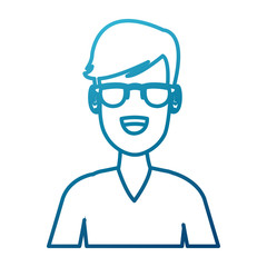 Man face with glasses cartoon icon vector illustration graphic design