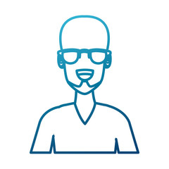 Man face with glasses cartoon icon vector illustration graphic design