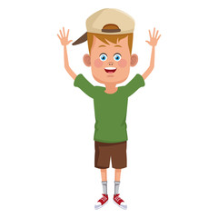 Cute and funny boy cartoon icon vector illustration graphic design