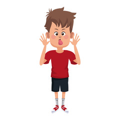 Cute and funny boy cartoon icon vector illustration graphic design