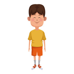Cute and funny boy cartoon icon vector illustration graphic design