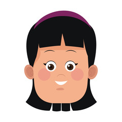 Obraz premium Cute girl face icon vector illustration graphic design