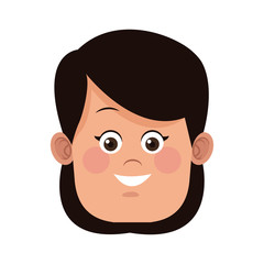 Cute girl face icon vector illustration graphic design