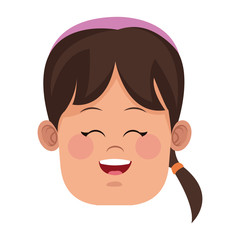 Cute girl face icon vector illustration graphic design