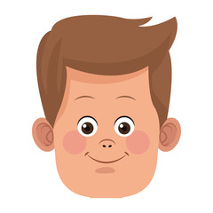 Funny boy face icon vector illustration graphic design
