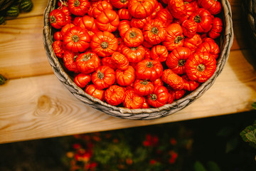 Dried tomatoes in a basket