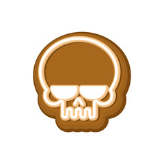 Halloween cookie skull. Cookies for terrible holiday. Vector illustration