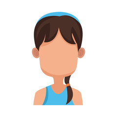 Cute girl face icon vector illustration graphic design