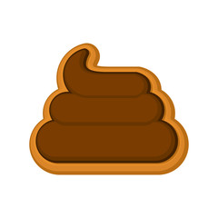 Shit cookie. Cookies turd for Halloween. Vector illustration