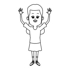 Cute girl cartoon icon vector illustration graphic design