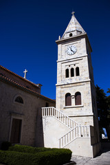 Fototapeta na wymiar Church tower in Primosten, Croatia