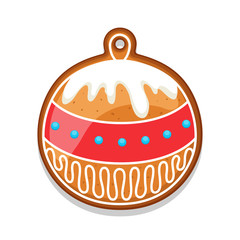 Gingerbread cookies ball. Illustration of Merry Christmas sweets