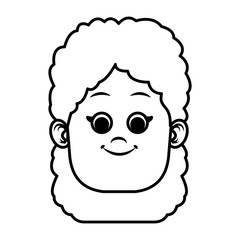 Cute girl face icon vector illustration graphic design