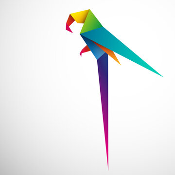 papuga origami wektor