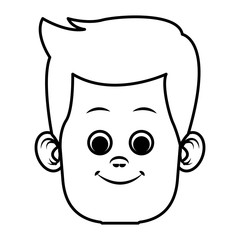 Obraz na płótnie Canvas Cute and funny boy cartoon icon vector illustration graphic design