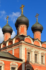 Fototapeta na wymiar Church of Our Lady of Bogolyubovo (1687). Vysokopetrovsky Monastery (High Monastery of St Peter), Moscow, Russia