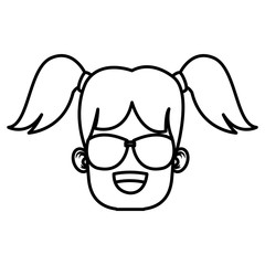 Girl with sunglasses icon vector illustration graphic design