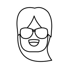 Girl with sunglasses icon vector illustration graphic design