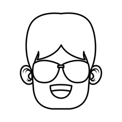 Boy with sunglasses cartoon icon vector illustration graphic design