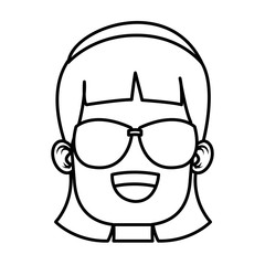Girl with sunglasses icon vector illustration graphic design
