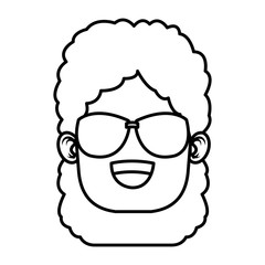 Girl with sunglasses icon vector illustration graphic design