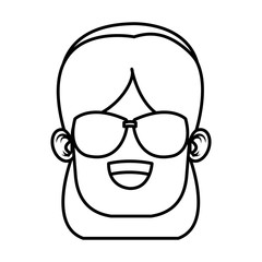 Girl with sunglasses icon vector illustration graphic design