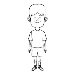 Cute and funny boy cartoon icon vector illustration graphic design