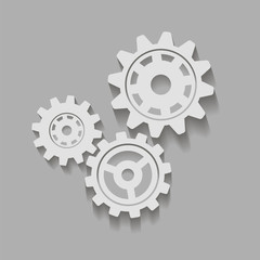 Set of gears. Silver gears for the designer project. Vector illustration.