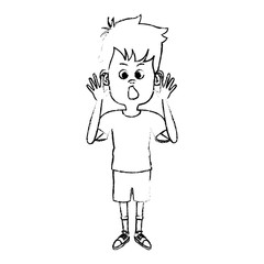 Cute and funny boy cartoon icon vector illustration graphic design