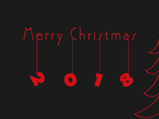 2018 Christmas card on black backgound