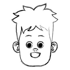 Funny boy face icon vector illustration graphic design
