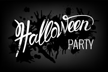 Happy greeting card or poster, inviting to a party. Lettering of the Hellen. Vector illustration with isolated elements