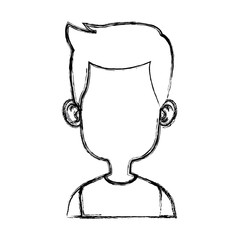Boy faceless cartoon icon vector illustration graphic design
