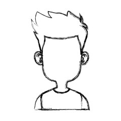 Boy faceless cartoon icon vector illustration graphic design