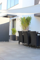 Terasse, moderne Terasse, Gartenmöbel