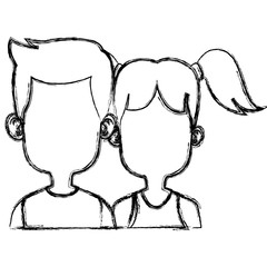 Cute kids friends cartoon icon vector illustration graphic design