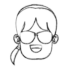 Girl with sunglasses icon vector illustration graphic design