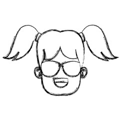 Girl with sunglasses icon vector illustration graphic design