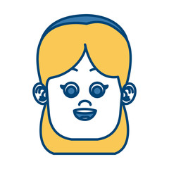 Cute girl face icon vector illustration graphic design