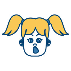 Cute girl face icon vector illustration graphic design