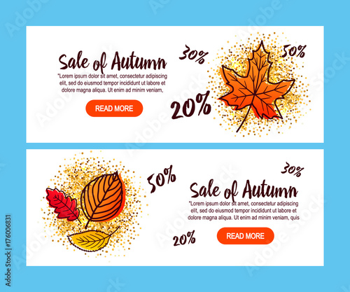 autumn sale flyer template with lettering fotolia com の ストック