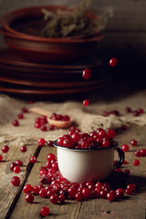 Falling cranberry rustic  white cup