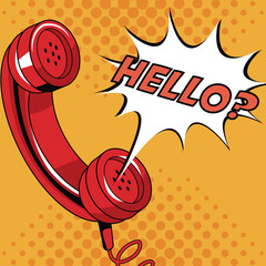 Telephone pop art cartoon vector illustration graphic © Jemastock
