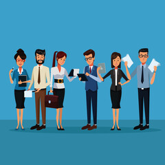 Obraz premium Business people cartoon icon vector illustration graphic design