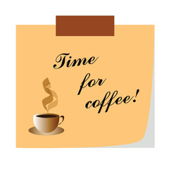 time for coffee note paper - business communication - break time
